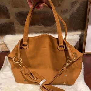 Hammitt Daniel Large Elegant Tan Leather Suede Handbag Limited Edition EUC